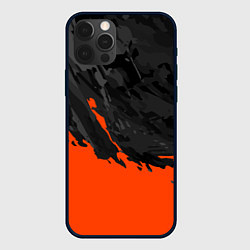 Чехол для iPhone 12 Pro Black & Orange, цвет: 3D-черный