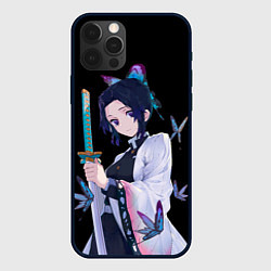 Чехол для iPhone 12 Pro Шинобу Кочо с клинком - demon slayer, цвет: 3D-черный