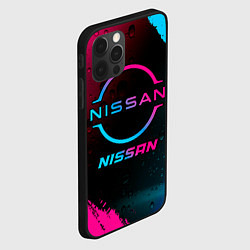 Чехол для iPhone 12 Pro Nissan - neon gradient, цвет: 3D-черный — фото 2