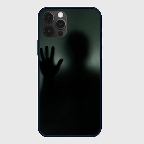 Чехол iPhone 12 Pro Хэллоуин - тень призрака / 3D-Черный – фото 1