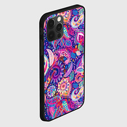 Чехол для iPhone 12 Pro Multi-colored colorful patterns, цвет: 3D-черный — фото 2