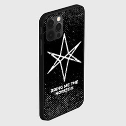 Чехол для iPhone 12 Pro Bring Me the Horizon с потертостями на темном фоне, цвет: 3D-черный — фото 2