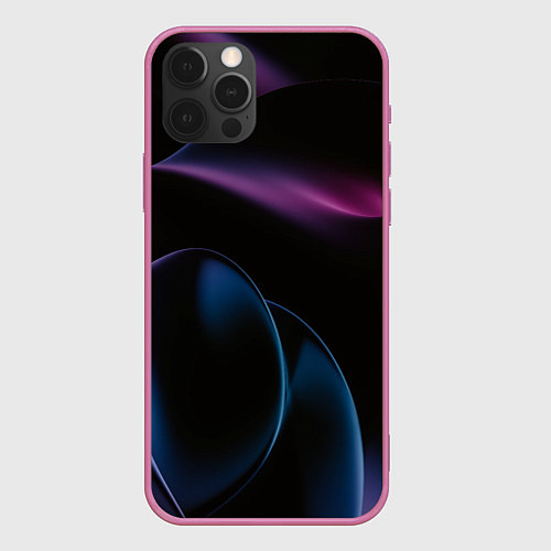 Чехол iPhone 12 Pro Абстрактные фиолетовые волны / 3D-Малиновый – фото 1