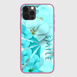 Чехол для iPhone 12 Pro Нежный цветочный smile, цвет: 3D-малиновый