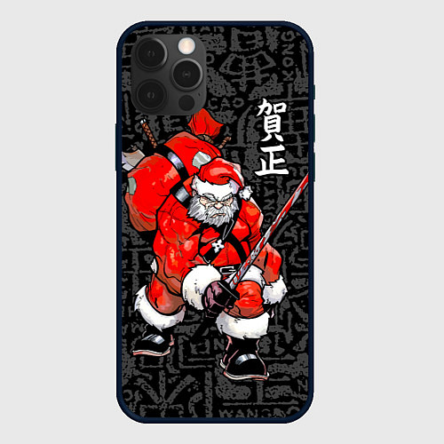 Чехол iPhone 12 Pro Santa Claus Samurai / 3D-Черный – фото 1