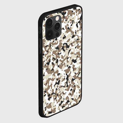 Чехол iPhone 12 Pro Камуфляж зима мелкий / 3D-Черный – фото 2