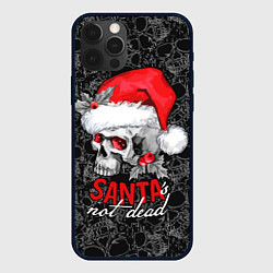 Чехол для iPhone 12 Pro Skull in red hat, Santa is not dead, цвет: 3D-черный