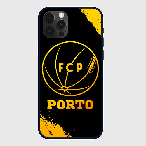 Чехол iPhone 12 Pro Porto - gold gradient / 3D-Черный – фото 1