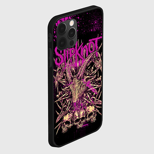 Чехол iPhone 12 Pro Slipknot pink / 3D-Черный – фото 2