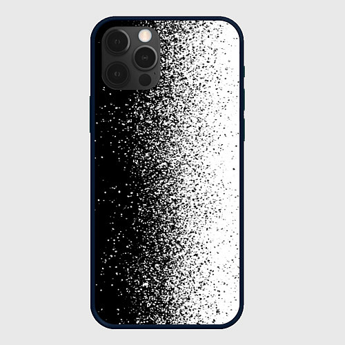 Чехол iPhone 12 Pro Брызги красок - Черно-белый / 3D-Черный – фото 1