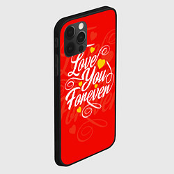 Чехол для iPhone 12 Pro Love you forever - hearts, patterns, цвет: 3D-черный — фото 2