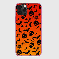 Чехол для iPhone 12 Pro НАСТРОЕНИЕ Halloween, цвет: 3D-малиновый