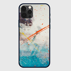 Чехол для iPhone 12 Pro Абстрактные мазки красок на тенях и тумане, цвет: 3D-черный