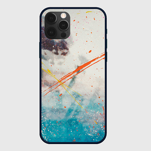 Чехол iPhone 12 Pro Абстрактные мазки красок на тенях и тумане / 3D-Черный – фото 1
