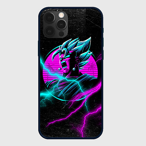 Чехол iPhone 12 Pro Неоновый Гоку Блек молния lightning / 3D-Черный – фото 1