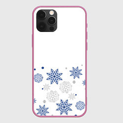 Чехол iPhone 12 Pro Новогодние Снежинки - Белый