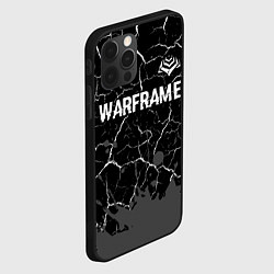 Чехол для iPhone 12 Pro Warframe glitch на темном фоне: символ сверху, цвет: 3D-черный — фото 2