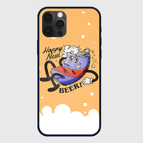 Чехол iPhone 12 Pro Happy new beer 2023 / 3D-Черный – фото 1