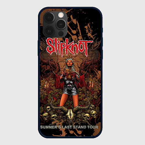 Чехол iPhone 12 Pro Slipknot satan girl / 3D-Черный – фото 1