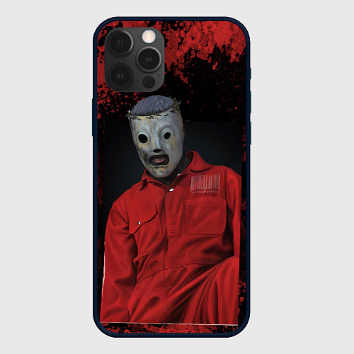 Чехол iPhone 12 Pro Slipknot red & black / 3D-Черный – фото 1