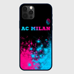 Чехол iPhone 12 Pro AC Milan - neon gradient: символ сверху