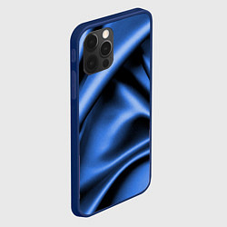 Чехол для iPhone 12 Pro Складки гладкой синей ткани, цвет: 3D-тёмно-синий — фото 2