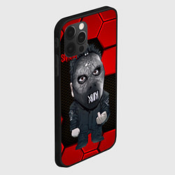 Чехол для iPhone 12 Pro Slipknot объемные плиты, цвет: 3D-черный — фото 2