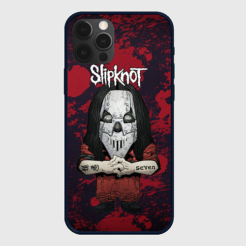 Чехол iPhone 12 Pro Slipknot dark red / 3D-Черный – фото 1