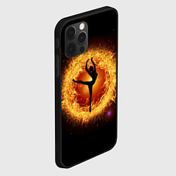 Чехол для iPhone 12 Pro Танец балерины в огненном шаре, цвет: 3D-черный — фото 2