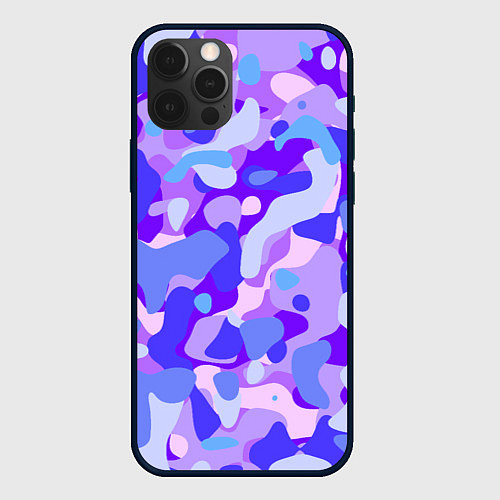 Чехол iPhone 12 Pro Ультрафиолетовая абстракция / 3D-Черный – фото 1