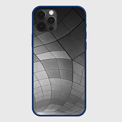 Чехол для iPhone 12 Pro Металлические серые пластины, цвет: 3D-тёмно-синий
