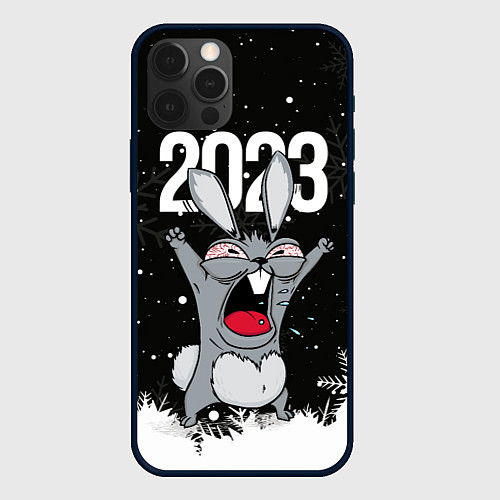 Чехол iPhone 12 Pro Злой кролик 2023 / 3D-Черный – фото 1
