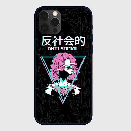 Чехол iPhone 12 Pro Antisocial, japanese anime / 3D-Черный – фото 1
