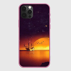 Чехол для iPhone 12 Pro Летучий голандец, цвет: 3D-малиновый