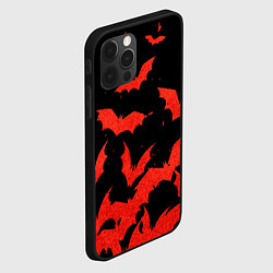 Чехол для iPhone 12 Pro Летучие мыши красные, цвет: 3D-черный — фото 2