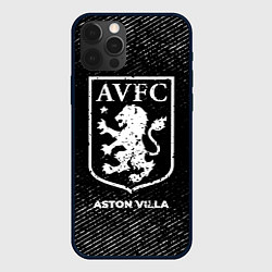 Чехол iPhone 12 Pro Aston Villa с потертостями на темном фоне