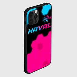 Чехол для iPhone 12 Pro Haval - neon gradient: символ сверху, цвет: 3D-черный — фото 2