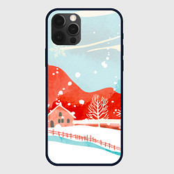 Чехол iPhone 12 Pro Зимние новогодние горы