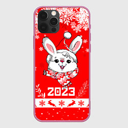 Чехол iPhone 12 Pro Праздничный кролик 2023