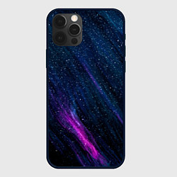 Чехол для iPhone 12 Pro Звёздное абстрактное фиолетовое небо, цвет: 3D-черный