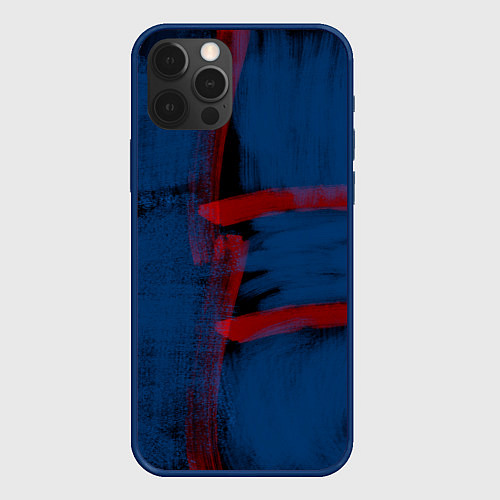 Чехол iPhone 12 Pro Абстрактный сине-красный / 3D-Тёмно-синий – фото 1