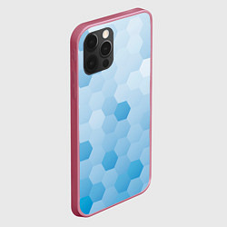 Чехол для iPhone 12 Pro Светло-синяя текстура-паттерн, цвет: 3D-малиновый — фото 2