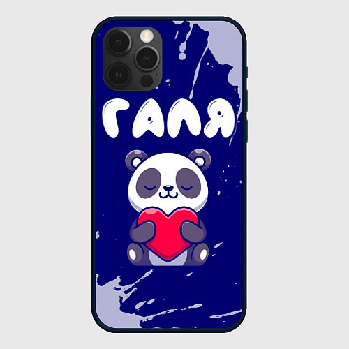 Чехол iPhone 12 Pro Галя панда с сердечком / 3D-Черный – фото 1