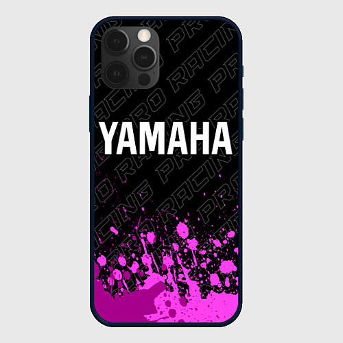 Чехол iPhone 12 Pro Yamaha pro racing: символ сверху / 3D-Черный – фото 1