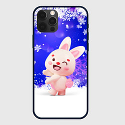 Чехол iPhone 12 Pro Заяц и снежинки