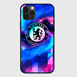 Чехол для iPhone 12 Pro Chelsea неоновый космос, цвет: 3D-черный