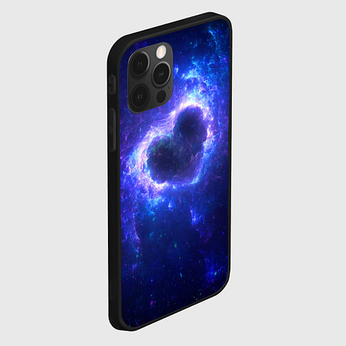 Чехол iPhone 12 Pro Галактика любви - neon heart / 3D-Черный – фото 2