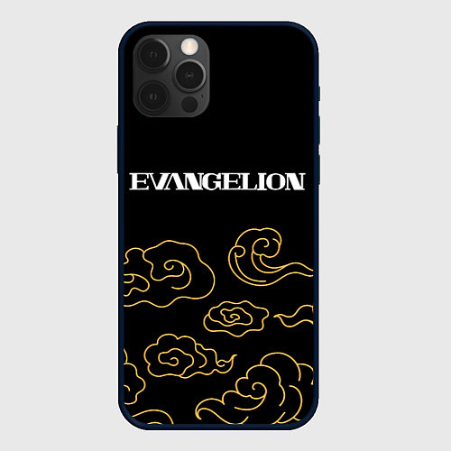 Чехол iPhone 12 Pro Evangelion anime clouds / 3D-Черный – фото 1