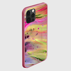 Чехол для iPhone 12 Pro Растекающиеся краски, цвет: 3D-малиновый — фото 2