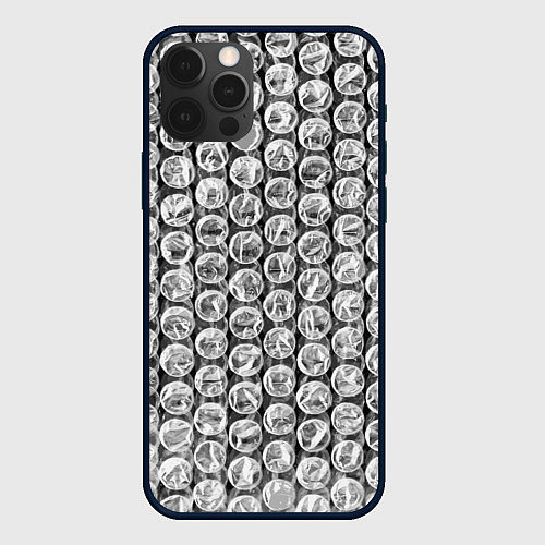 Чехол iPhone 12 Pro Пупырка - текстура / 3D-Черный – фото 1